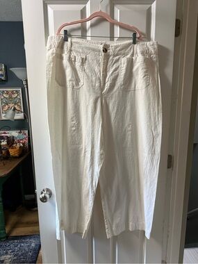 Maeve Cream Colette Full-Length Pants